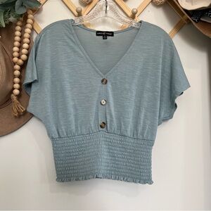 Almost Famous Crop Blouse Short Sleeve